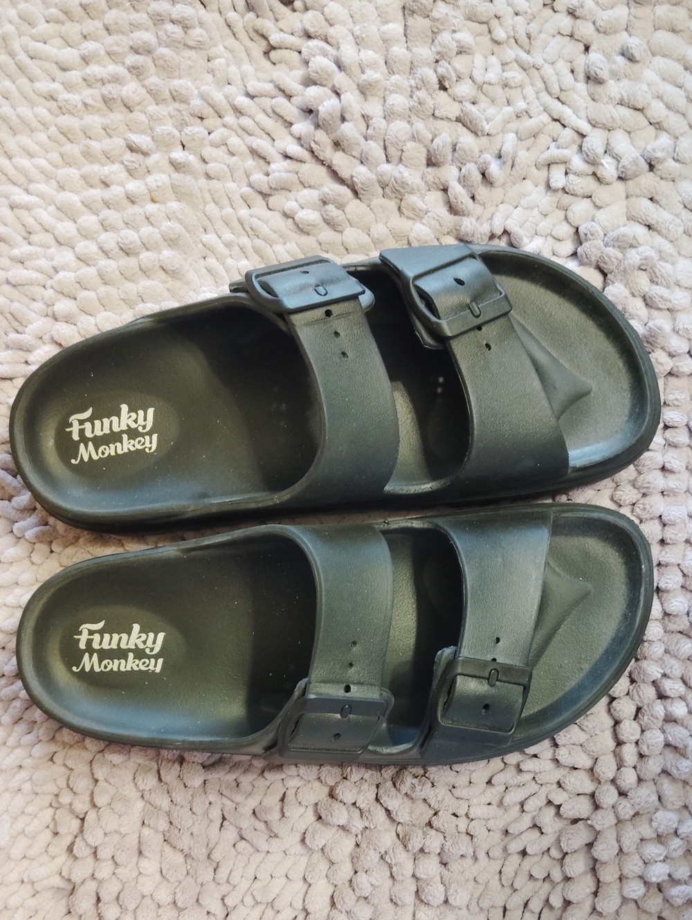 Women's Black Dual-Buckle Slide Sandals Size Women's 8